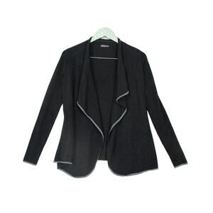 J McLaughlin Womens XS Cardigan‎ Sweater Open Front Black Gray Soft Knit Neutral